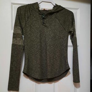 Jolt Gray Long Sleeve Hooded Sweater